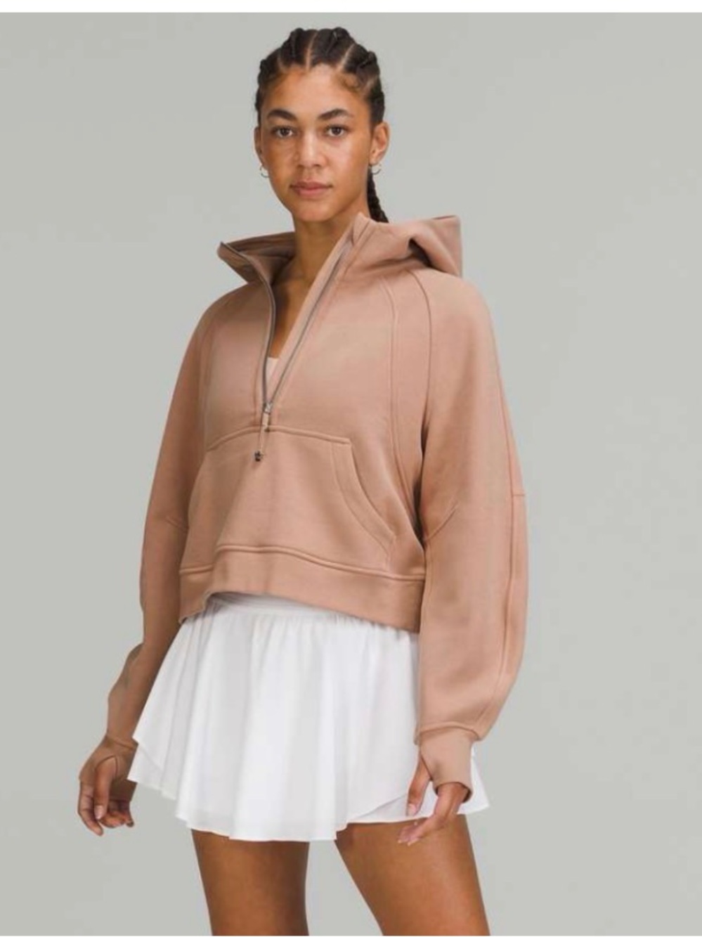 lululemon athletica Cropped Half-Zip Hoodie in spiced chai